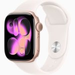 Apple Watch Series 11 GPS 46mm Rose Gold Aluminum Case with Light Blush Sport Band M/L (MEV74) LW/A