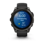 Garmin Fenix 8 47mm AMOLED Sapphire Carbon Gray DLC Titanium w. Black/Pebble Gray B. (010-02904-20/21/29) - Зображення 2