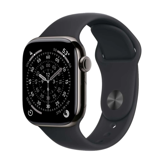 000252145_545_545 Apple Watch Series 11 GPS Cellular 42mm Titanium Case with Black Sport Band S/M Slate (MF8R4) LW/A (BB) - Зображення 1