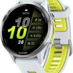 Garmin Forerunner 970 Titanium w. Whitestone Case and Whitestone/T. Amp Yellow Band (010-02969-01/11/61)