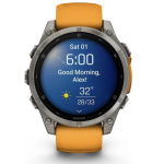 Garmin Fenix 8 51mm AMOLED Sapphire Titanium w. Spark Orange/Graphite Silicone Band (010-02905-10/11/53) - Зображення 2