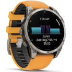 Garmin Fenix 8 51mm AMOLED Sapphire Titanium w. Spark Orange/Graphite Silicone Band (010-02905-10/11/53) - Зображення 3