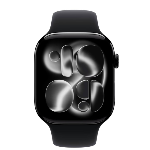 jet-black-watch-11 Apple Watch Series 11 GPS 42mm Jet Black Aluminum Case with Black Sport Band S/M (MEQT4) LW/A - Зображення 1